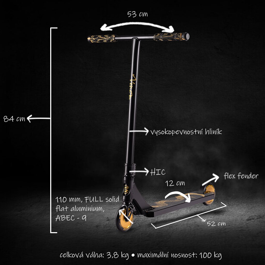 SKITT Freestyle koloběžka Venom Gold parametry